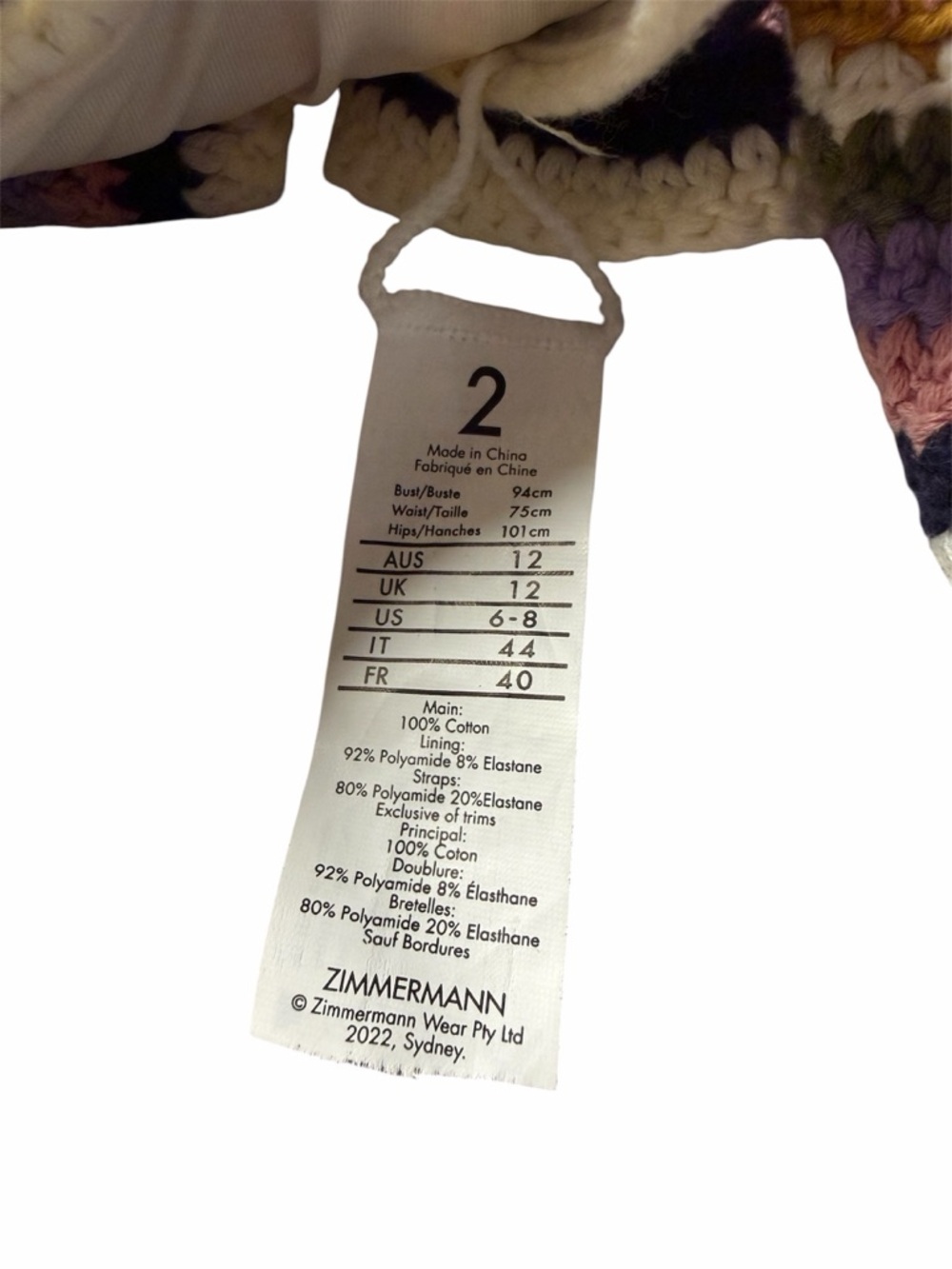 Zimmermann Size 2 Ruffled Crochet Triangle Bikini Top US 6-8 - Picture 5 of 5